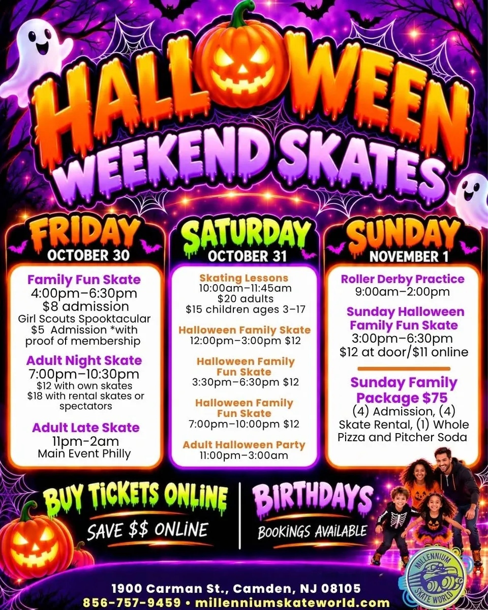 Adult Night Skate at Millennium Skate World in Philadelphia
