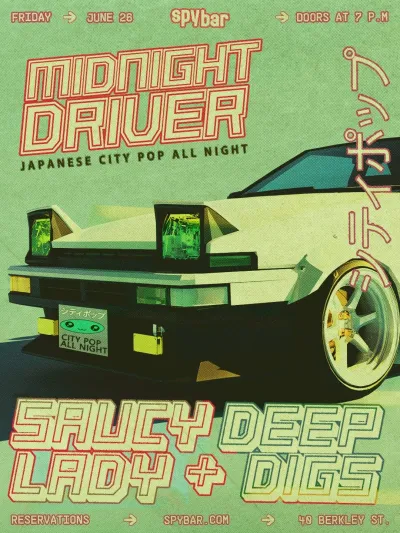 Midnight Driver: City Pop Night, Boston | Spy Bar at Mato events