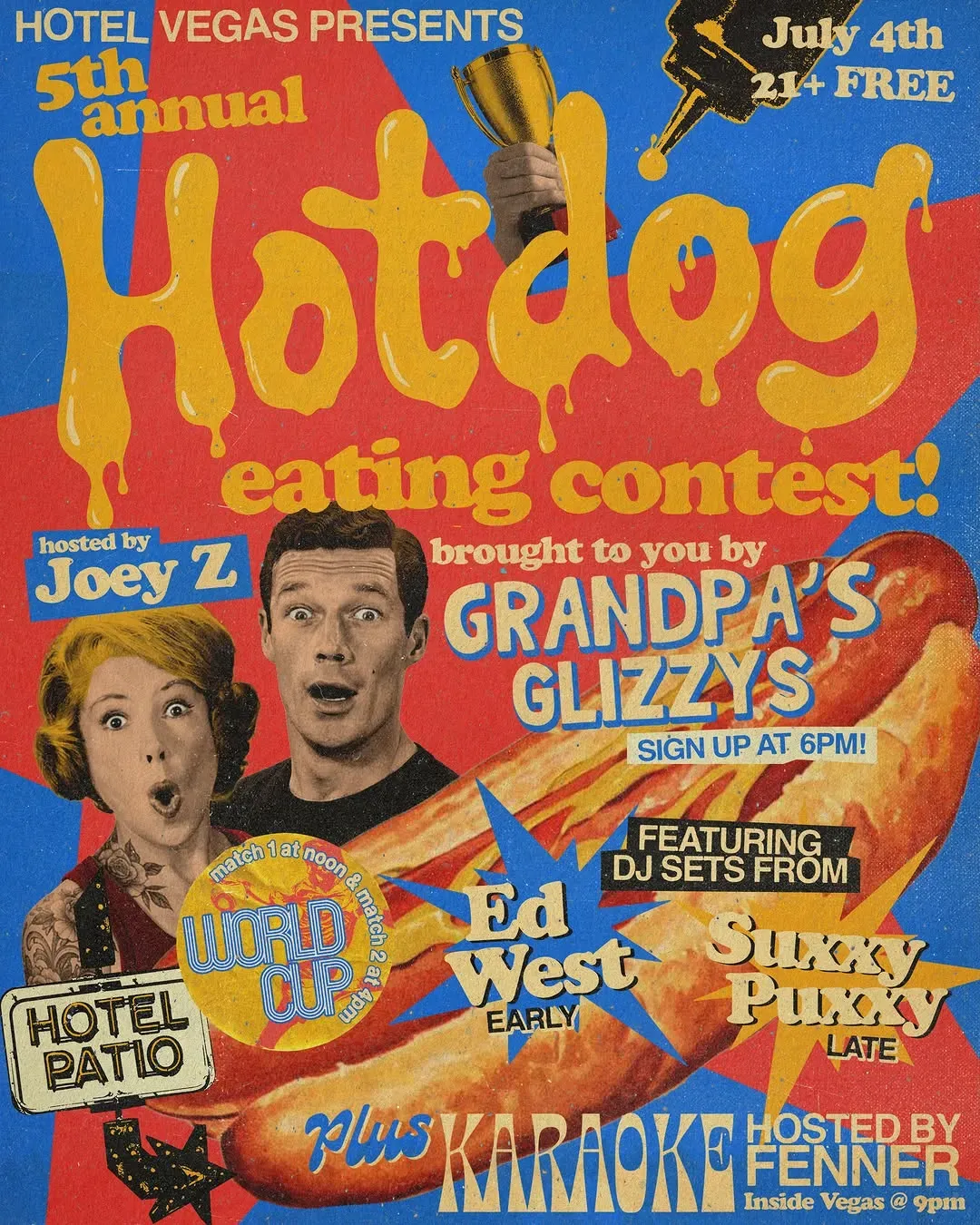 World Cup Day 24 & Hot Dog Contest at Hotel Vegas in Austin