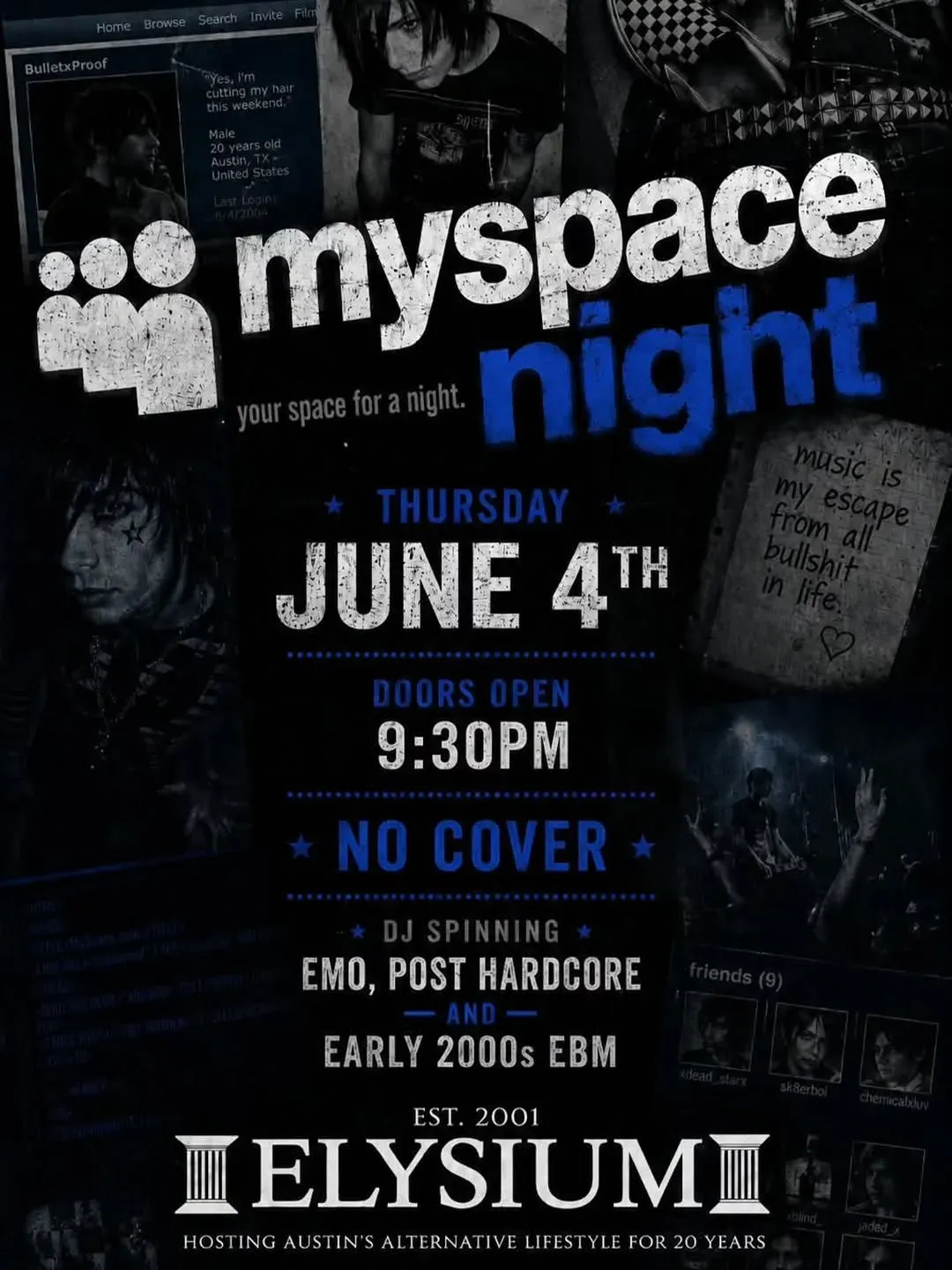 Myspace Night, Austin | Elysium Austin at Mato events