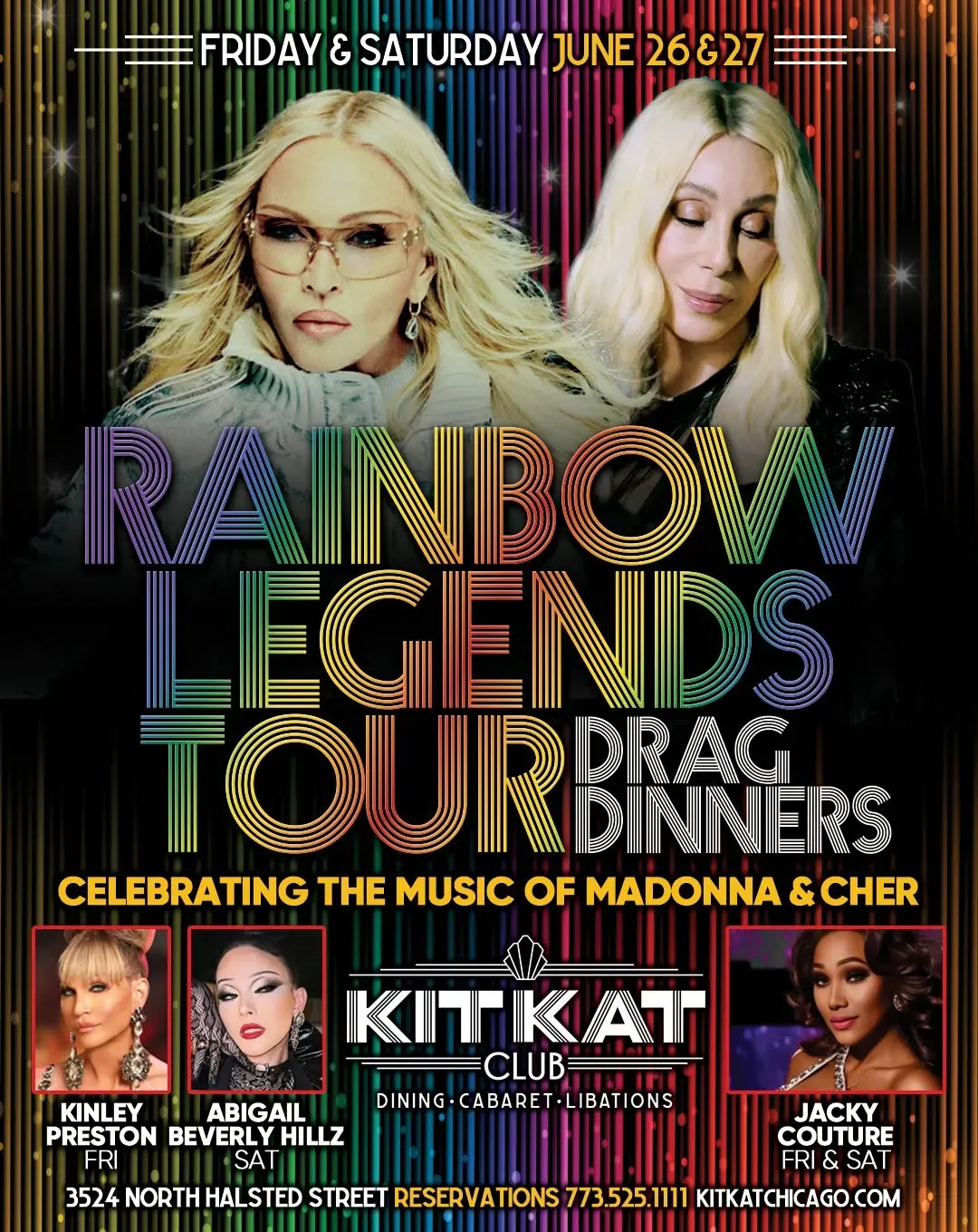 Rainbow Legends Drag Dinner, Chicago | Kit Kat Club at Mato events