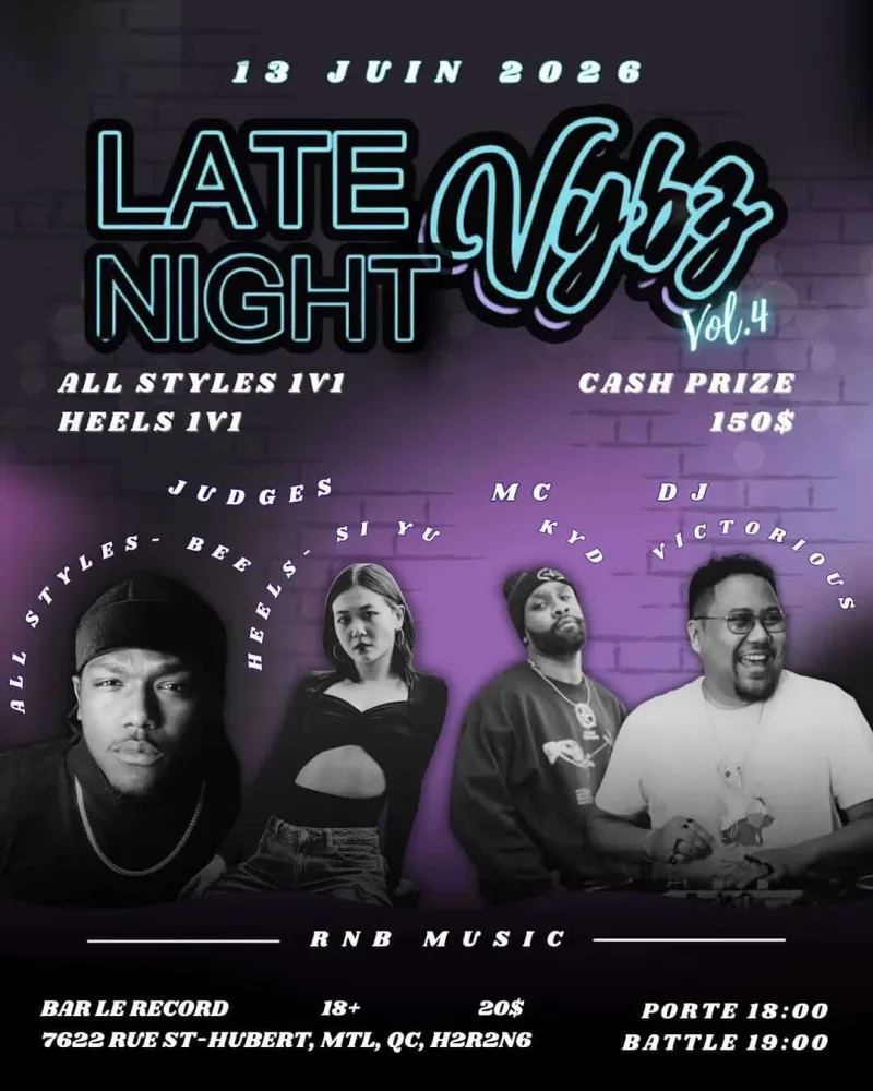Late Night Vybz Vol. 4, Montréal | Bar Le Record at Mato events