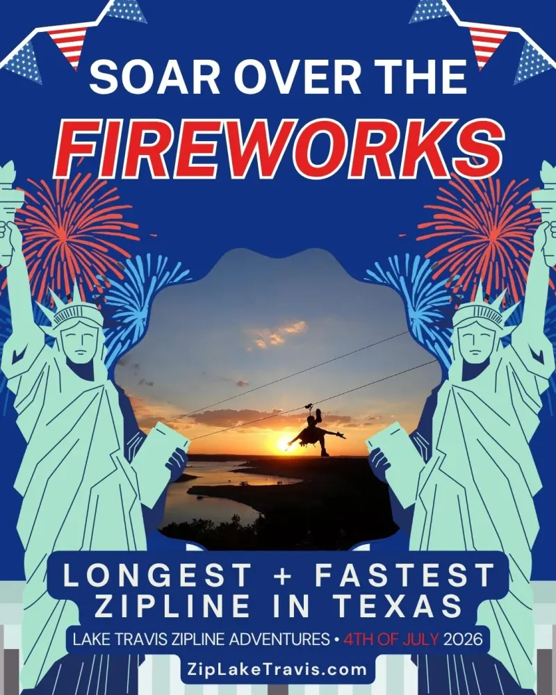 4th of July Night Ziplining, Austin | Lake Travis Zipline