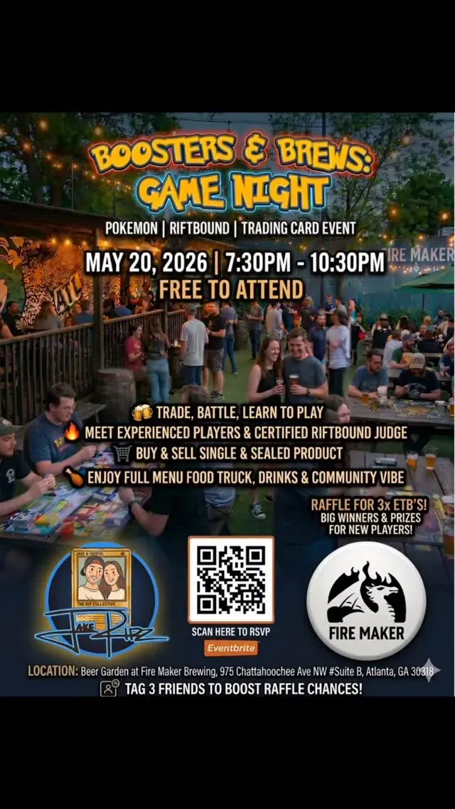 Boosters & Brews: TCG Game Night, Atlanta | Fire Maker Brewing Co. at Mato  events