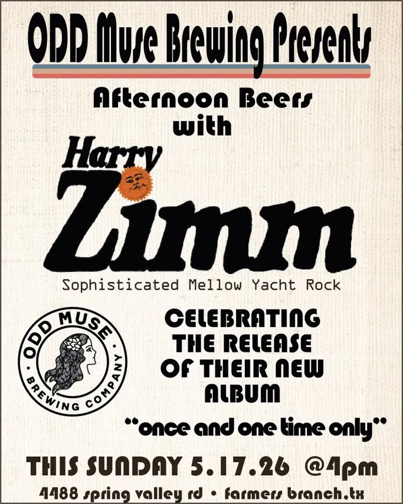 Harry Zimm Album Release, Dallas | ODD Muse Brewing Company at